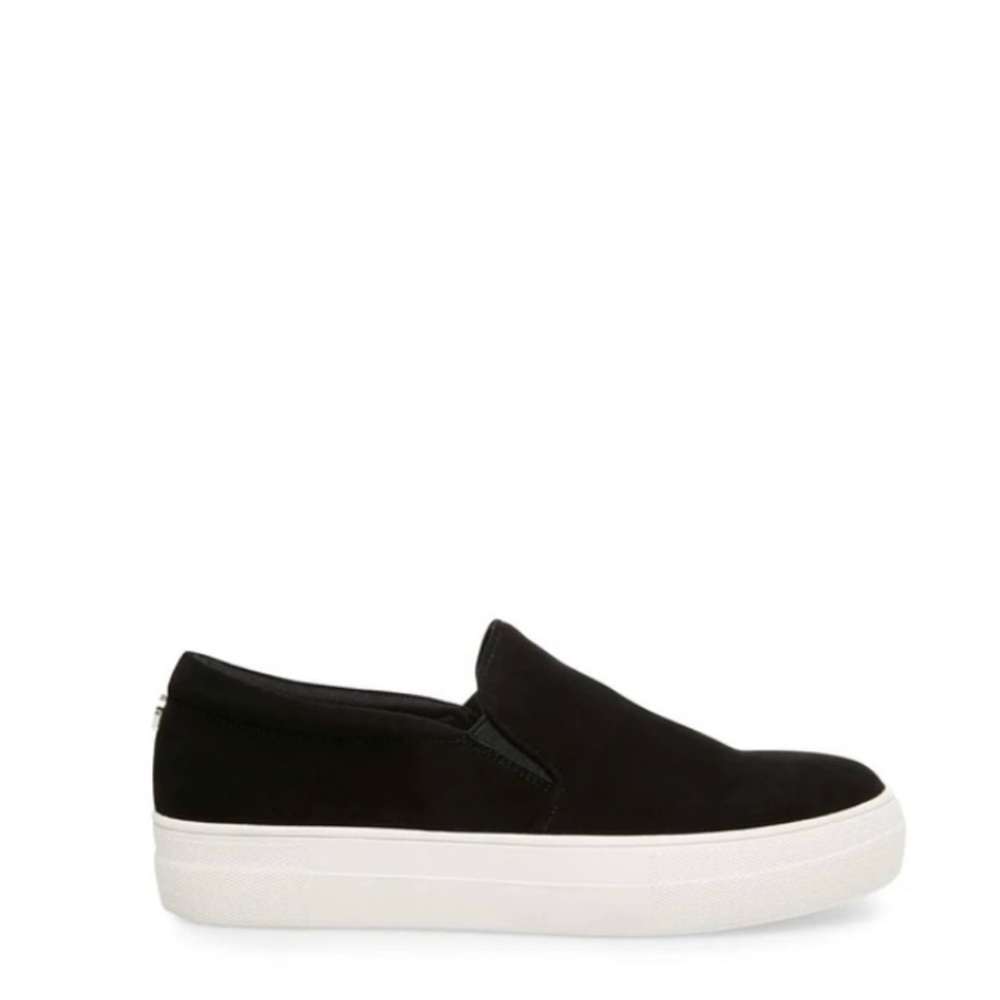 Steve Madden Black Suede Slip-On Platform Sneakers